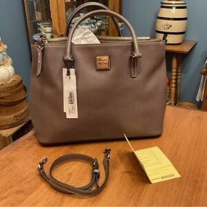 Dooney & Bourke Saffiano Willa Zip Satchel Elephant